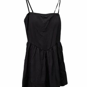 HALARA Black Mini Dress with Spaghetti Straps
